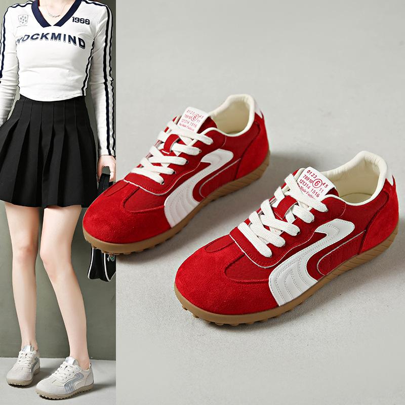 

Нишевое увеличение внутренней высоты женские летние новые дышащие повседневные спортивные туфли из сетки, универсальные маленькие белые туфли 40 красный