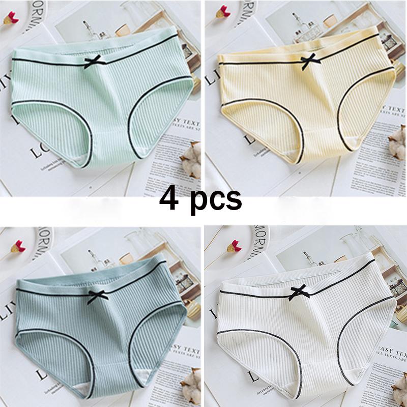 

Трусики, 4 шт., женские хлопковые трусы, женские дышащие женские плавки с японской нитью, трусы большого размера M