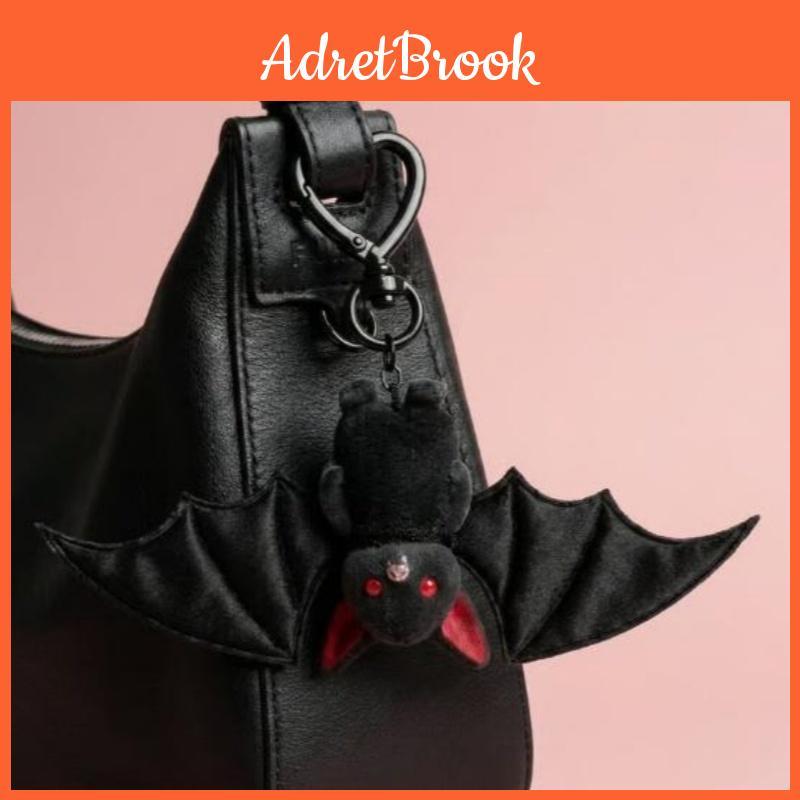 Halloween Cute Goth Bat Keychain Cartoon Black Bat Charm For Party Decor Fashion Backpack Decoration Accessories Gifts