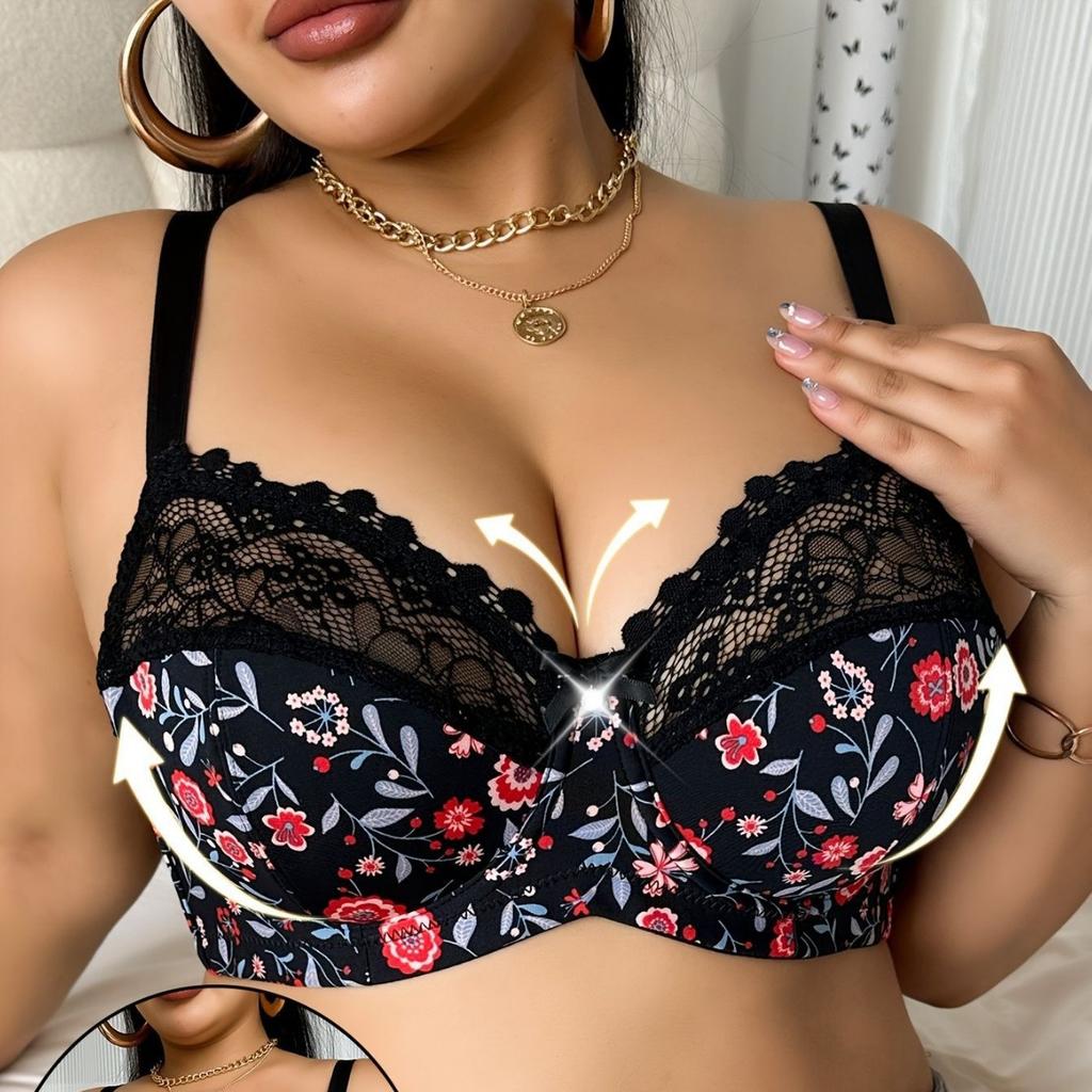 Europejski i Amerykański Styl Pastoralny Seksowny Biustonosz Wygodne Górne Wsparcie z Fiszbinami Bez Wkładek Duży Rozmiar Bielizna