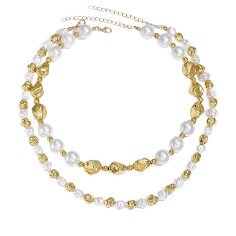 Retro imitation pearl necklace exaggerated niche light luxury accessories high sense women beaded collarbone chain