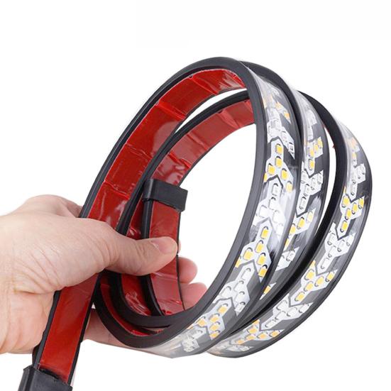 LED Tailgate Light Bar 4-in-1 Red Brake Running Lights Amber Sequential Turn Signals Waterproof Flexible Strip for Trucks Trailers RVs