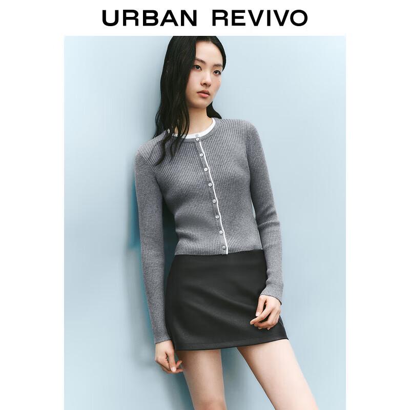 UR 2025 Wiosna Damski Dzianinowy Sweter Rozpinany Colorblock