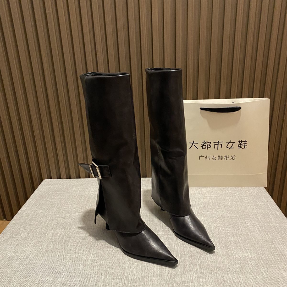 

Maillard ботильоны на тонком каблуке в британском стиле женские осенне-зимние 2025 новые ботфорты до колена 40