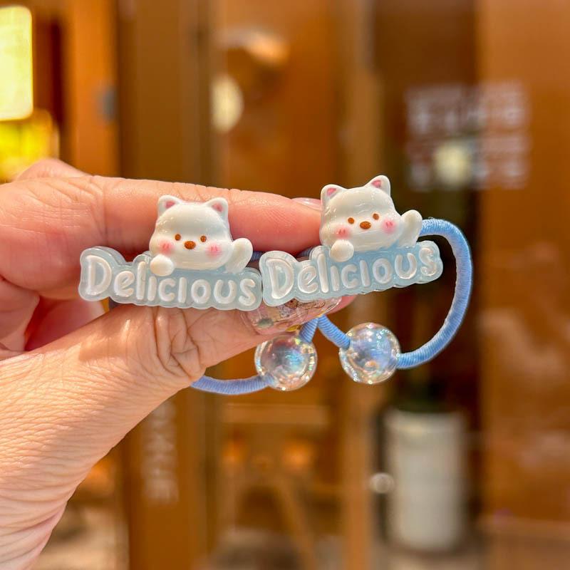 

2 Pieces Cute Bear Cat Paw Princess Elastic Hair Bands Kids Hair Accessories Children Hair Ropes Girls Headwear