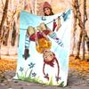 Coperta in Flanella di Pippi Calzelunghe Morbida Calda per Tutte le Stagioni, Design per Campeggio, Viaggio in Auto, Escursionismo Divano, Letto, Ufficio Regalo Perfetto per Feste