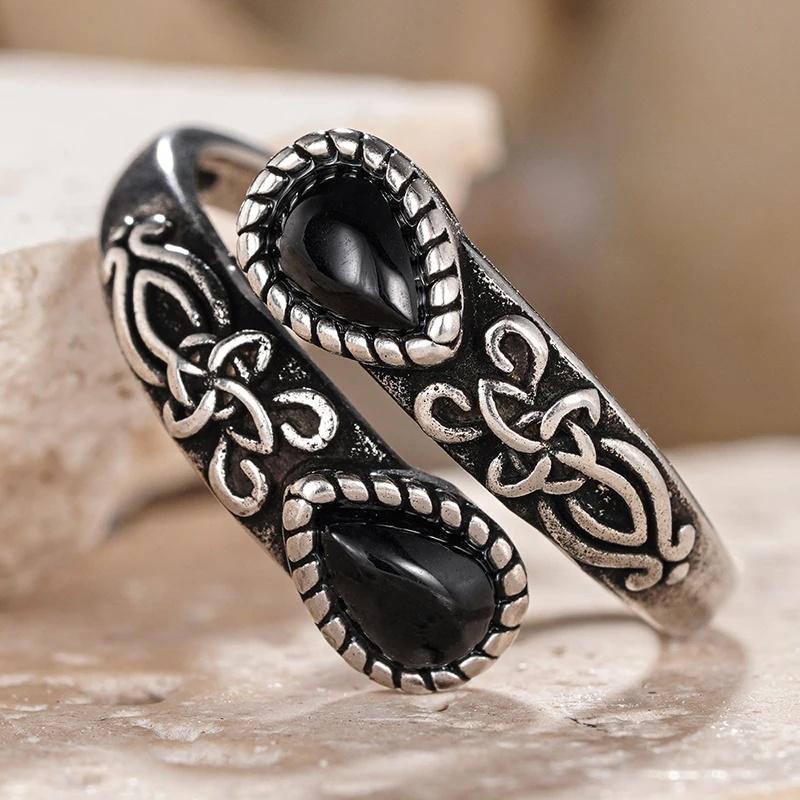 Caoshi Vintage Opening Ring With Caved Pattern Aesthetic Party Jewelry Gift For Women Futuramic Fashionable Finger Accessory