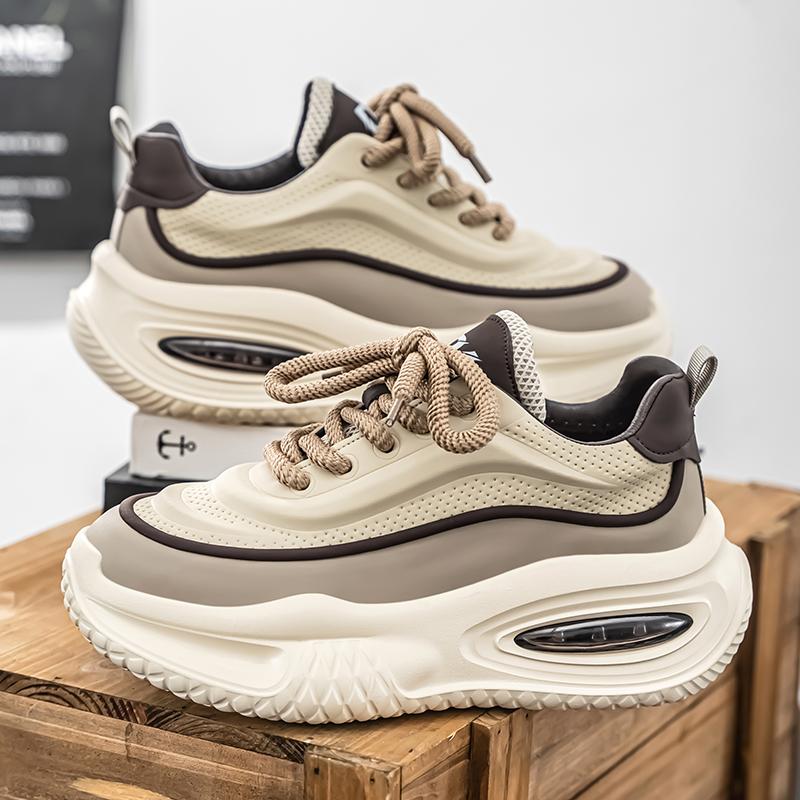 Кроссовки мужские в стиле панк модные повседневные туфли на платформе для мужчин спортивные кроссовки для колледжа мужские кроссовки в британском стиле для студентов 39 бежевый 4193₽