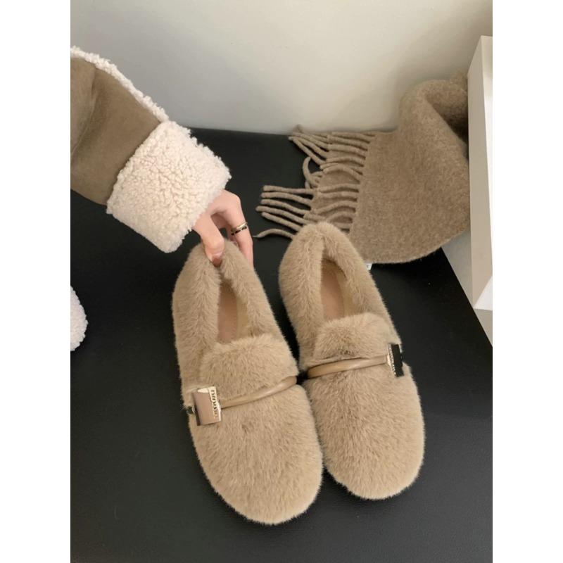 

Модная зимняя обувь женская с круглым носком, слипоны, женская обувь, лоферы, меховые, повседневные кроссовки, осенние, модные слипоны, мокасины, новинка осени 40