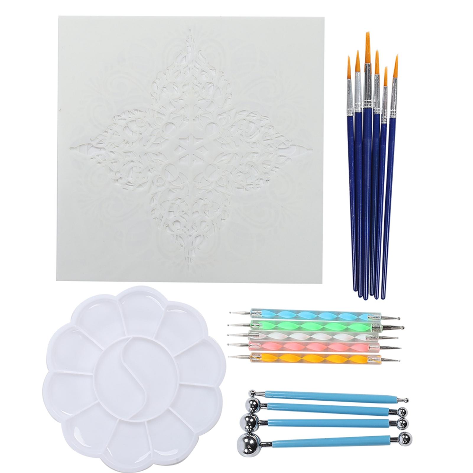 

20 шт., инструменты для раскрашивания мандалы для набора для рисования камнями, трафарет для рисования, аксессуары для самостоятельного изготовления
