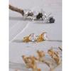 Yhpup Delicate Bling Cubic Zirconia Stainless Steel Heart Creative Stud Earrings Fashion Cast Jewelry for Women Basic Gift New