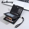 Baellerry Men Short Wallets with Hand Strap Zipper Coin Purse Business Card Holder Wallet