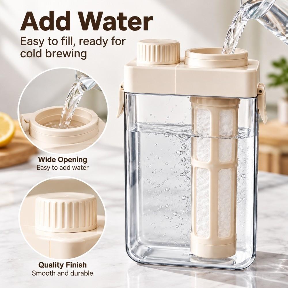 Built In Measurement Scale Cold Brew Pitcher Brewing Coffee Carafe Home Camping