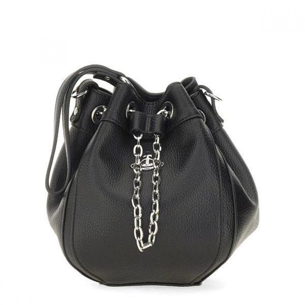 

Vivienne Westwood Grain Chainedrostring Shoulder Bucket Bag blacks