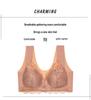 Plus Size Front-Opening Lace Wireless Push-Up Seamless Vest Bra for Women