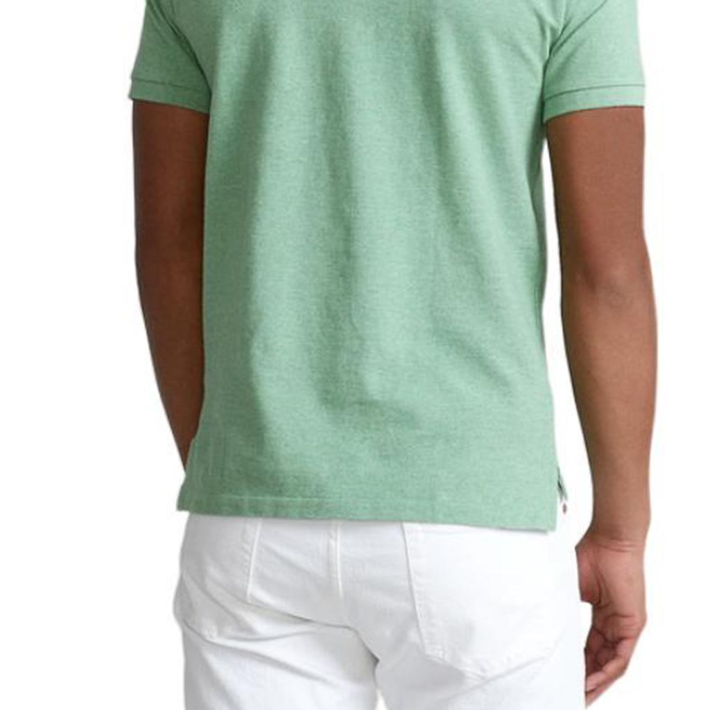 Polo Ralph Lauren SS22 Slim Fit Mesh Solid Short Sleeve Polo Shirt Men Tops Green MNPOKNI1N821551-300