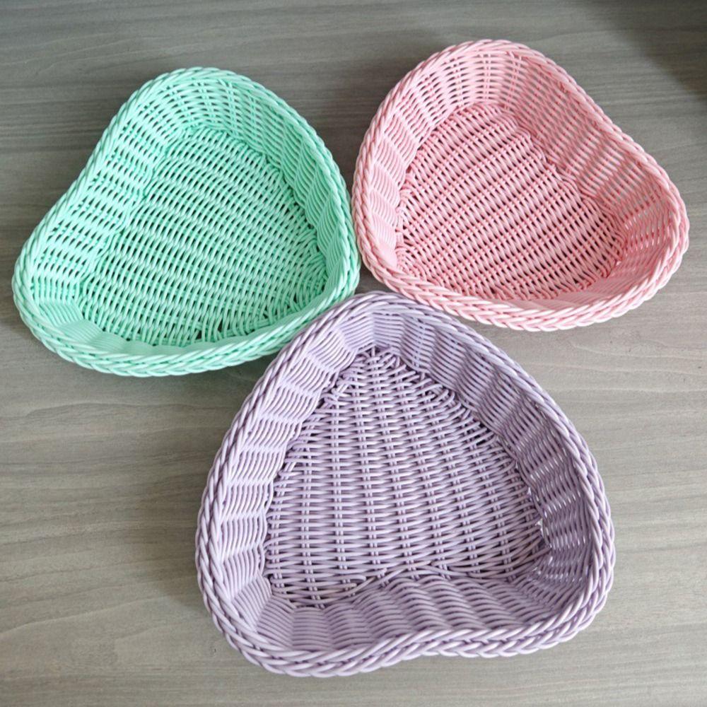 Plastic Wicker Basket Hand Woven Storage Basket New Picnic Serving Basket Fruit Display