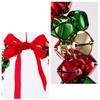 Bell Wreath Christmas Beaded Bell Wreath with Bow Small Jingle Bell Garland Ornament for Christmas Home Tree Decor