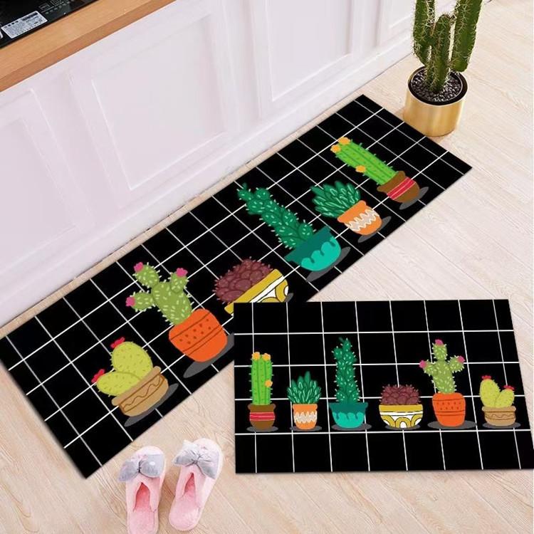 Cartoon Kitchen Floor Mat, Water-Absorbing And Oil-Absorbing Diatom Mud Floor Mat, Wear-Resistant And Dirt-Resistant L-Shaped Floor Mat, Anti-Skid Ma