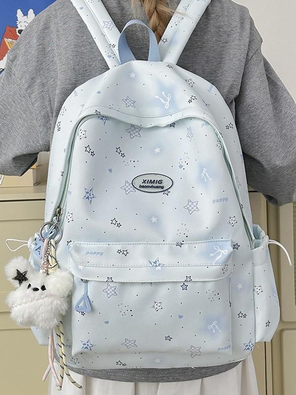 Cartoon-Sternen-Mädchenrucksack mit großem Fassungsvermögen für Schule und Reisen