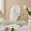 Iron Art Nordic Makeup Mirror 360° Rotatable Oval Desktop Stand Mirror Decoration High Definition Vanity Mirror Makeup Tools