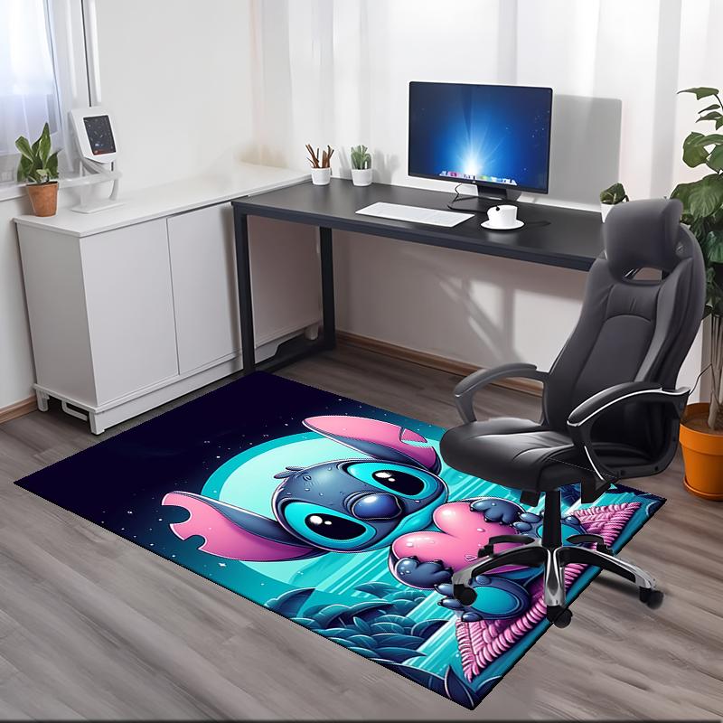 Stitch Printed Carpet, for Office Chair Living Room Bedroom Kitchen Room Decor Gifts.
