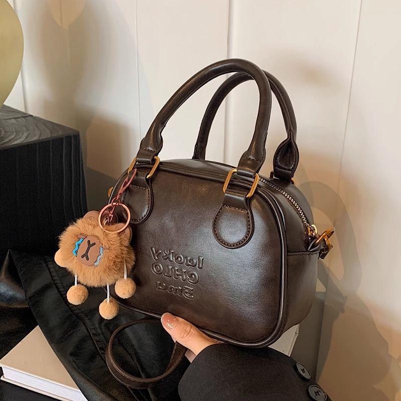 Šik retro bowlingová taška pro ženy - Všestranná podzimní/zimní 2025 kabelka přes rameno a crossbody