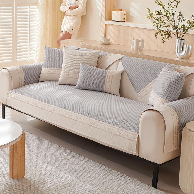 New Sofa Cushion, Universal for All Seasons, Non-slip, Anti-cat Scratch, Light Luxury, High-end Sense, Straight-row Leather Sofa Cover Cover Cloth