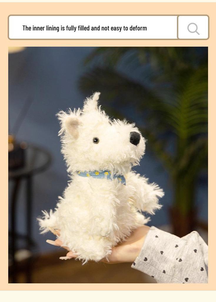 Cute West Highland Terrier Plush Toy - Soft Comfort Doll and Sleep Companion for Kids