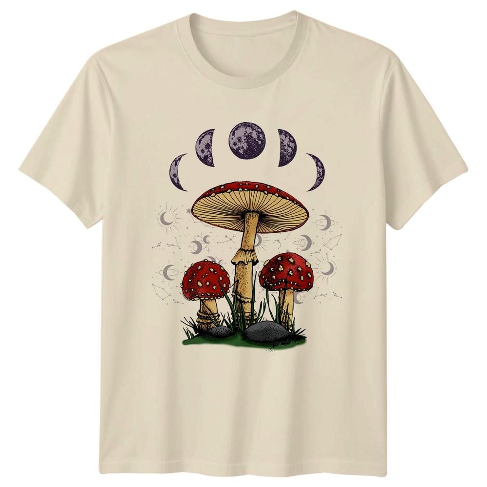 Mushroom Moon Phase Design Nature TShirt Celestial Witchy Birthday Gift
