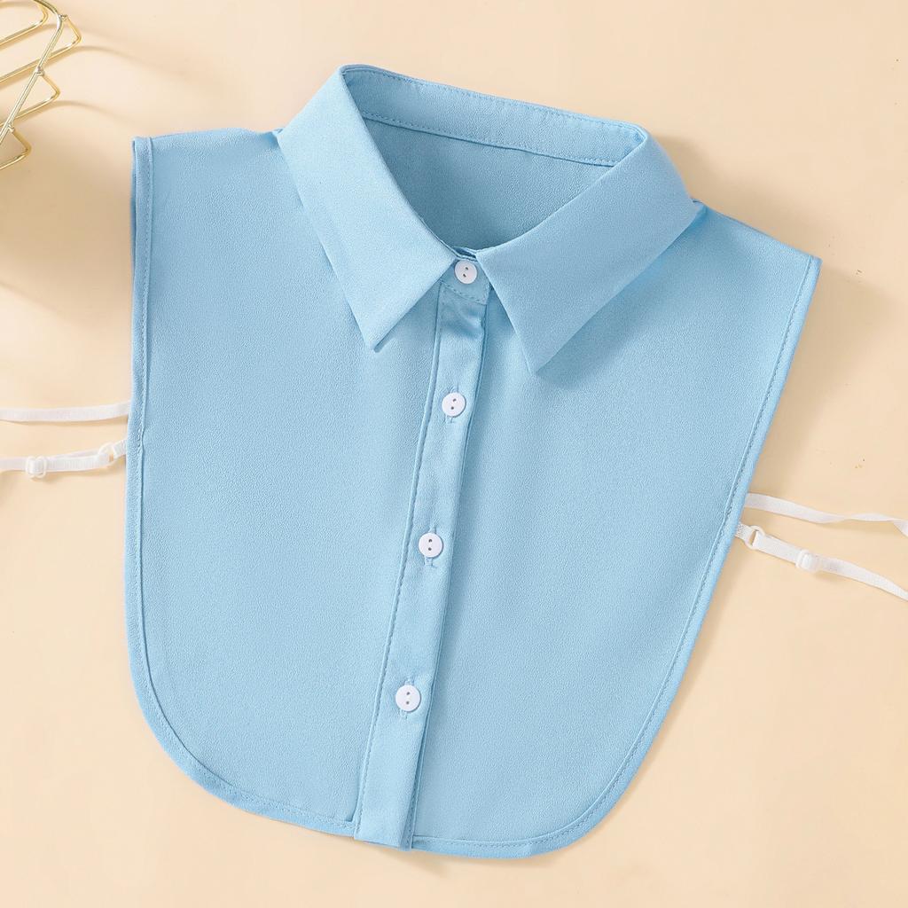Chiffon Solid False Collar Casual Fake Collar Lapel Detachable Half Shirt Blouse Dickey Collar For Women