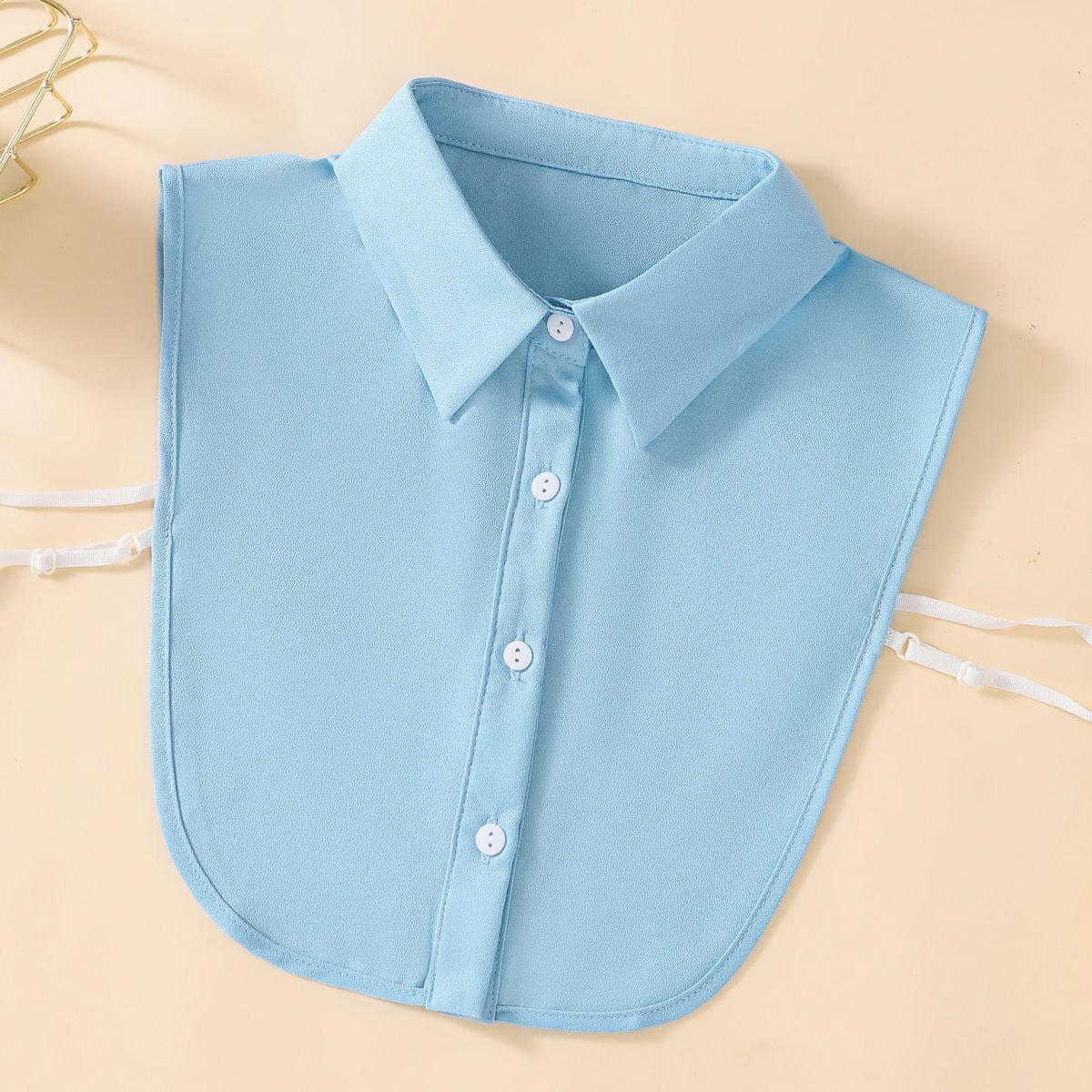 

Шифоновый однотонный ложный воротник, повседневный съемный воротник-стойка для женщин