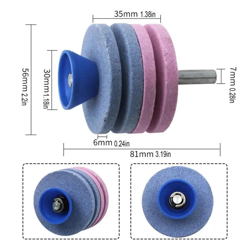 1 Stück Universeller Messerschärfer - Schnellster Rotationsbohrschneider für Rasenmähermesser, Gartengeräte und mehr - Faltenfrei, Eas