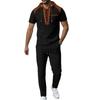 Men's Summer Hooded Drawstring Casual Sport Two-Piece Set