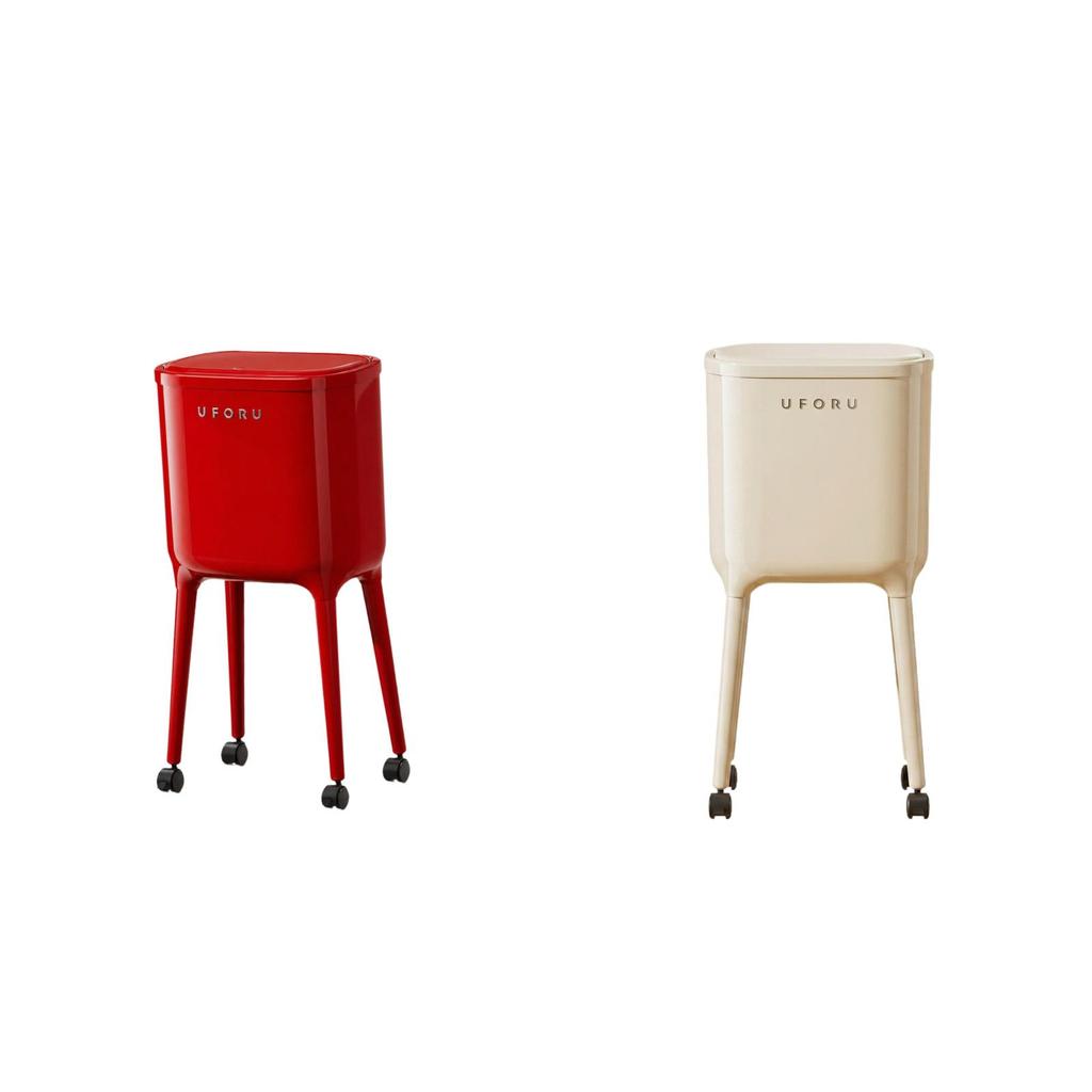 Double Compartment Elevated Kitchen Trash Can, Large Capacity Waste Bin, Paper Bucket with Lid, for
