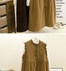Women's Retro Forest-Style Sleeveless Corduroy Maxi Dress