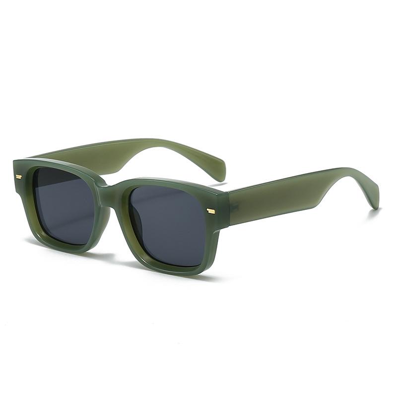Unisex Retro Square Frame Leopard Print Sunglasses