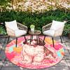 Shih Tzu patroon rond vloerkleed, Vloerkleed voor Woonkamer Slaapkamer Bank Speelkamer Decoratie, Antislip Vloermat, Feestdagen Cadeaus en Verjaardagscadeaus