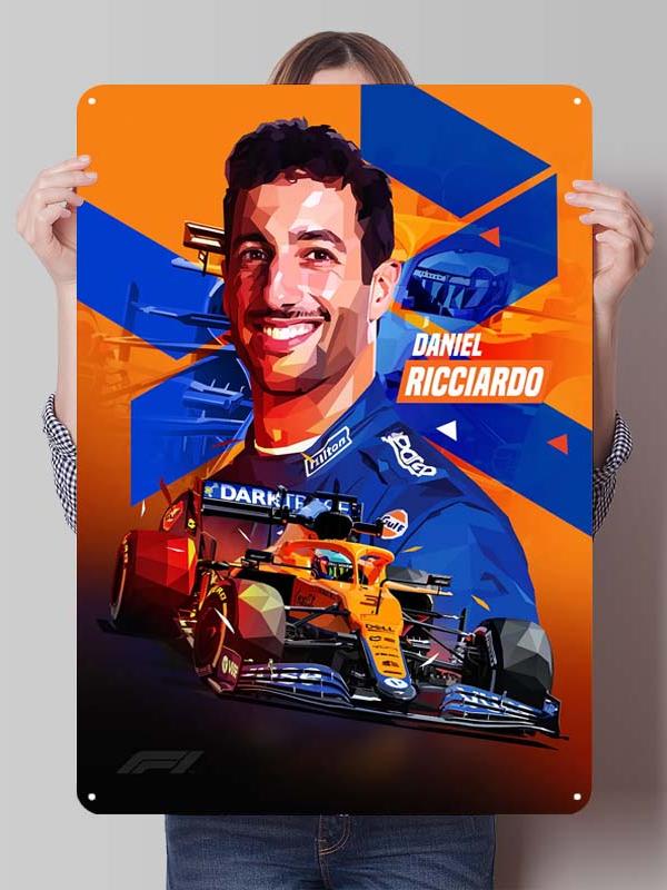 Daniel Ricciardo Plakaty Wyścigowe F1 Metalowe Znaki Dekoracja Wystrój Salonu Mężczyźni Niestandardowe Blaszane Tabliczki do Dekoracji Ścian