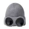 Winter Windproof Warmer Ski Beanies Hat Unisex Men Women Knitted Hat with Goggles Soft Warm Anti-slip Ear Protection Garros Caps