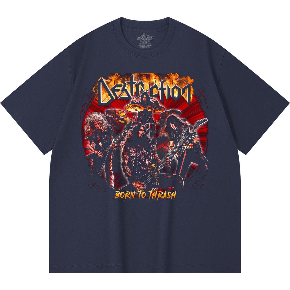 230 Gsm 100% Cotton Heavy Metal T-Shirt Rock Band Popular Music Print Unisex Heavy Cotton T Shirt