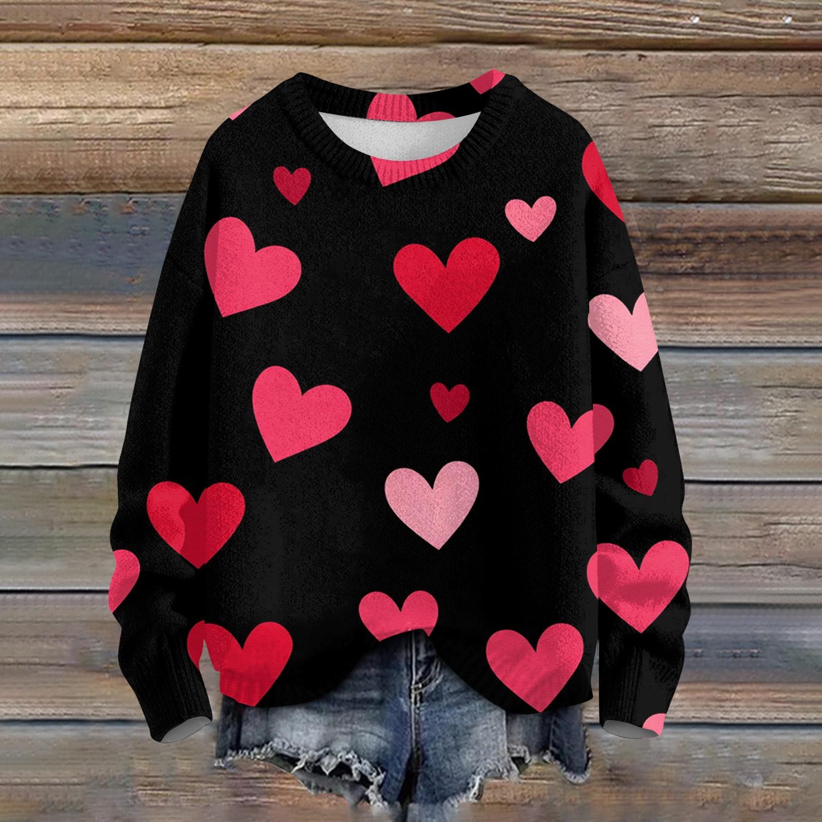 

Свитшоты для женщин Вязаный свитер Милая рубашка Осенний круглый вырез Пуловер Топы XL арбуз красный