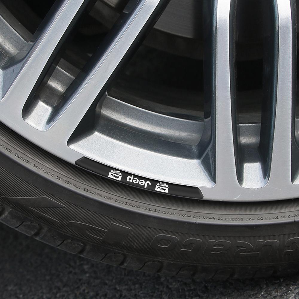 4pcs Aluminum Car Badge Wheel Rims Sticker Auto Refit Accessorie For Jeep Renegade Wrangler JK Patriot Trail Hawk Commander JPB