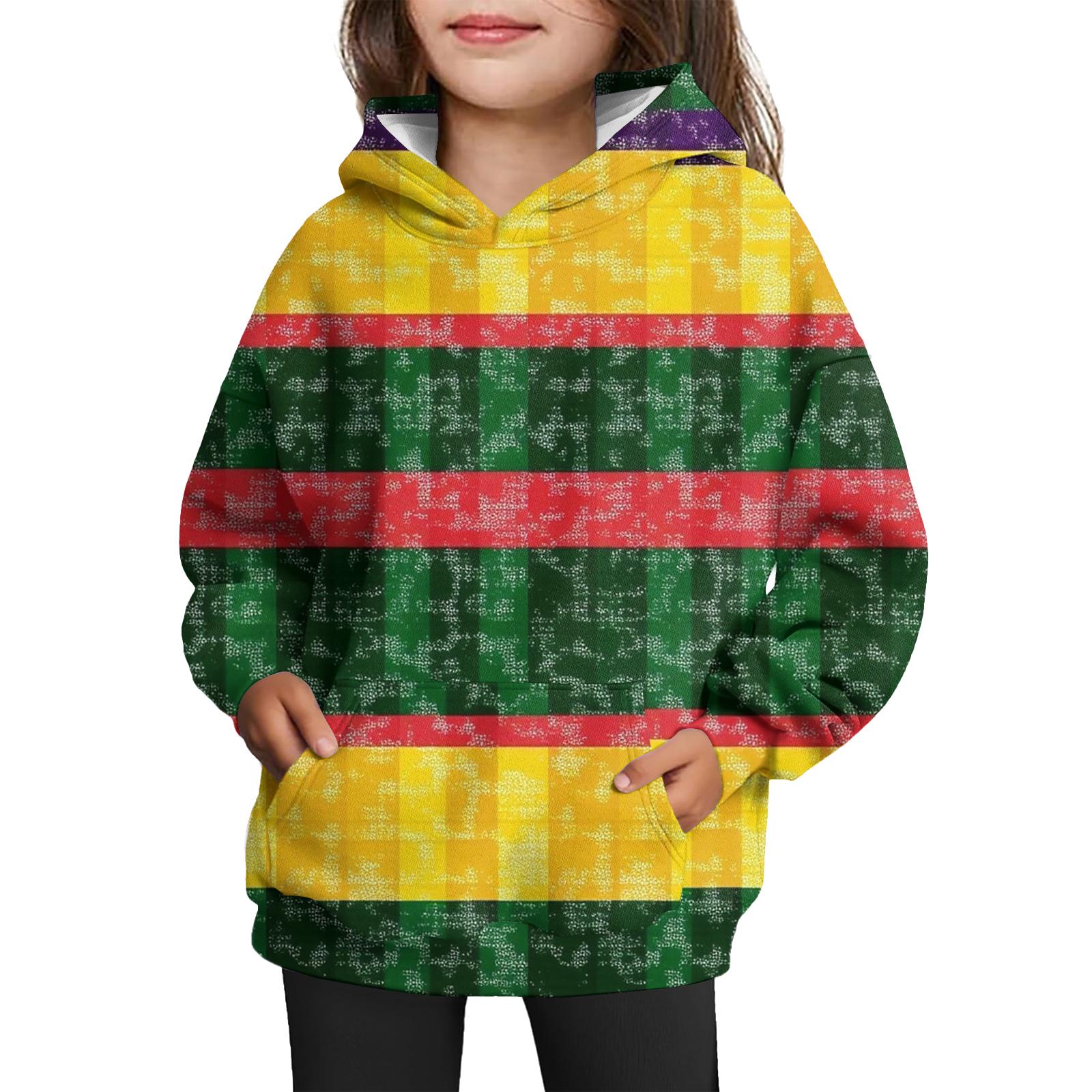 

Girls Hooded Tie- Sweatshirt - Pullover Print Top Carnival Day 100