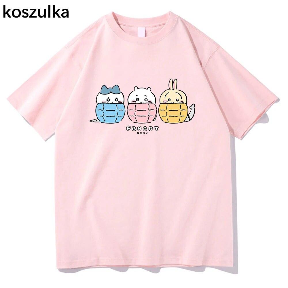 Japanese Anime Kawaii Chiikawa T Shirt Unisex Harajuku Graphic Tshirt Unisex Anime Unisexga Funny Aesthetic Oversize Cotton Tee Shirt Unisex
