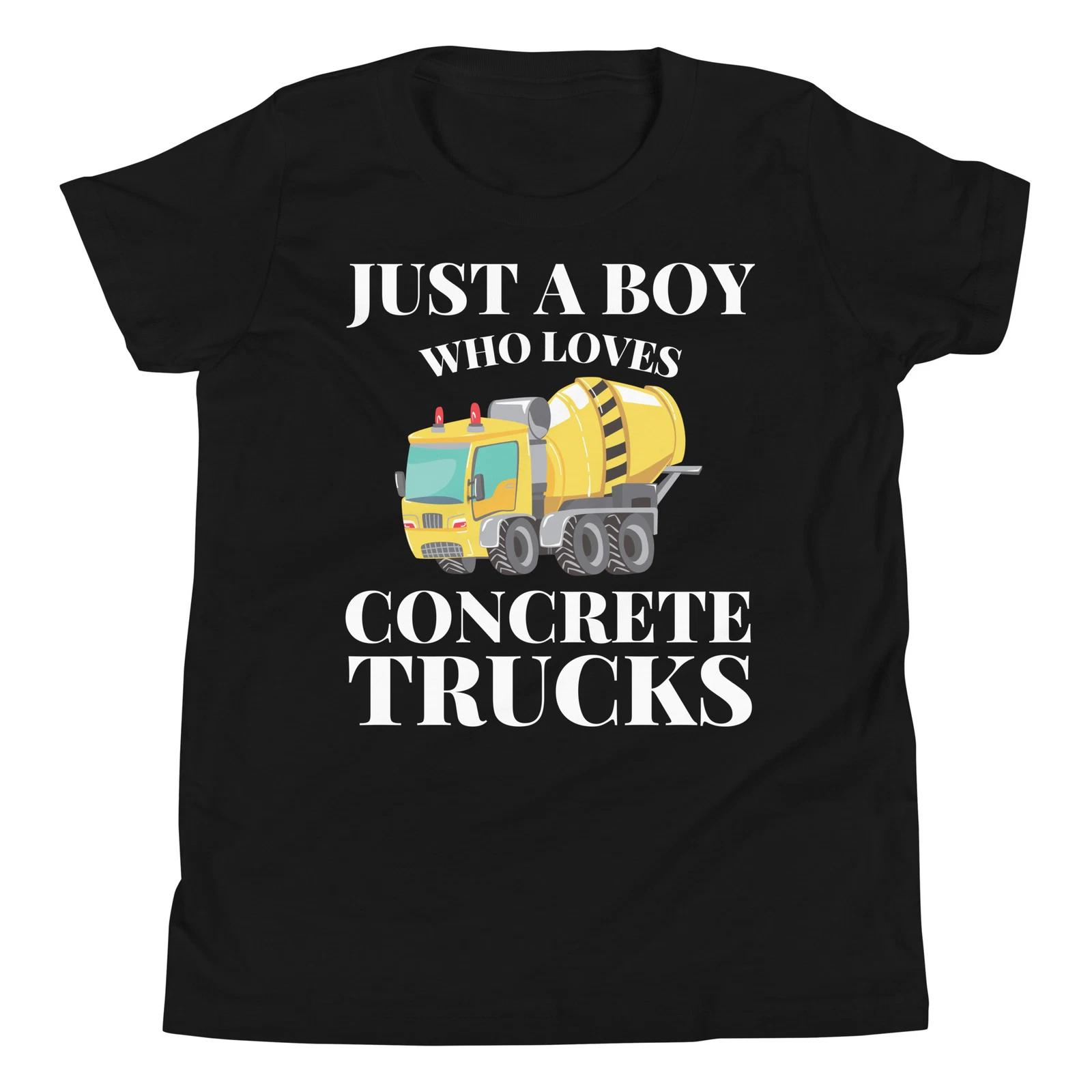 

Just A Boy Who Loves Concrete Trucks Construction Lover T-Shirt 140