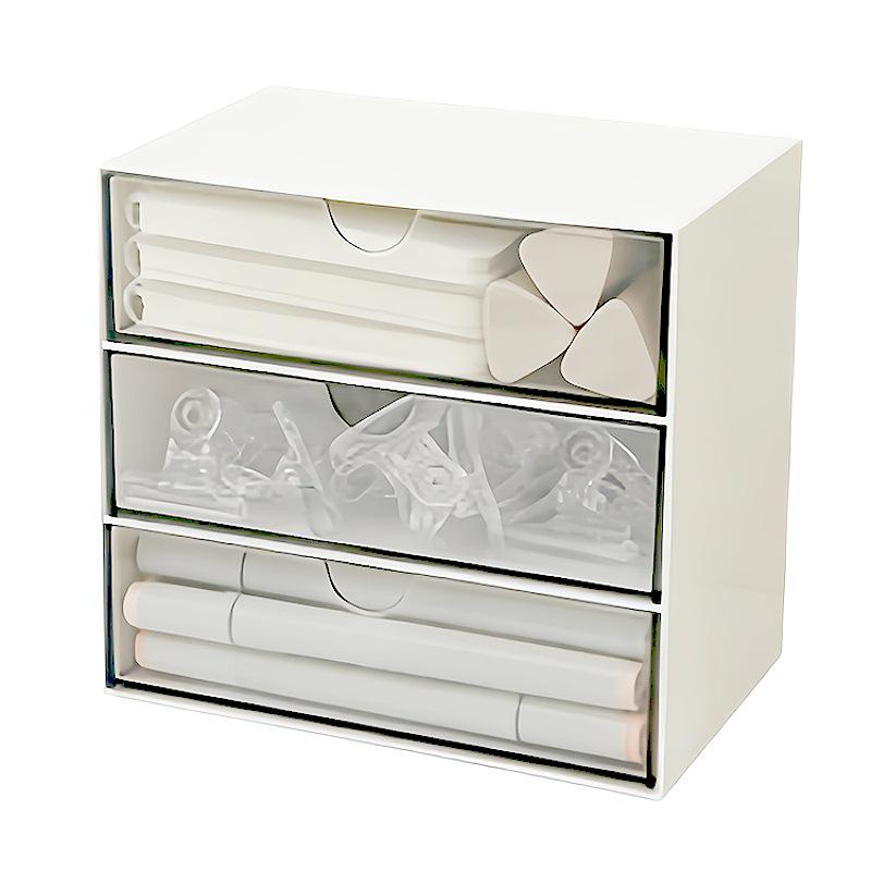Transparent Desktop Drawer Storage Box - Stackable Organizer for Cosmetics & Stationery