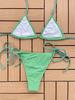 Sexy Women's Swimsuit Solid Color Halter Back Tie Bikini Set Beachwear Bathing Suits