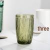 Shangqi Embossed Maple Leaf Green Glass Goblet Set