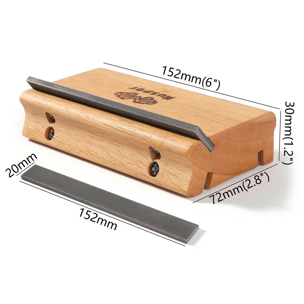 3-in-1 Solid Wood Bevel File for Guitar Frets 3/23/35° Bevel File for Frets (Natural)